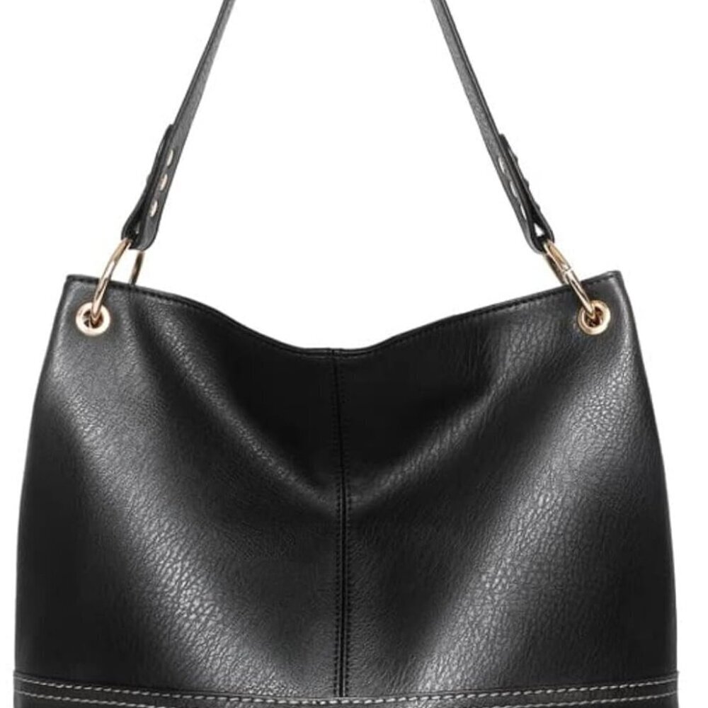 Women Hobo Shoulder Purse Vegan Leather Large Capacity Elegant Zipper